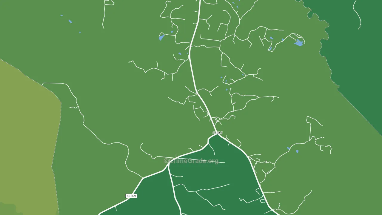 Cagle, TN Map of Vehicle Theft Rates