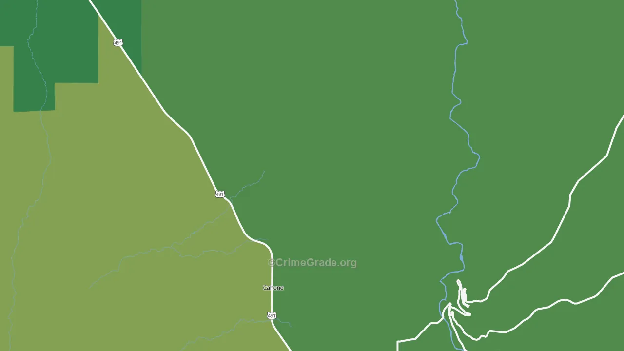 Cahone, CO Map of Vehicle Theft Rates