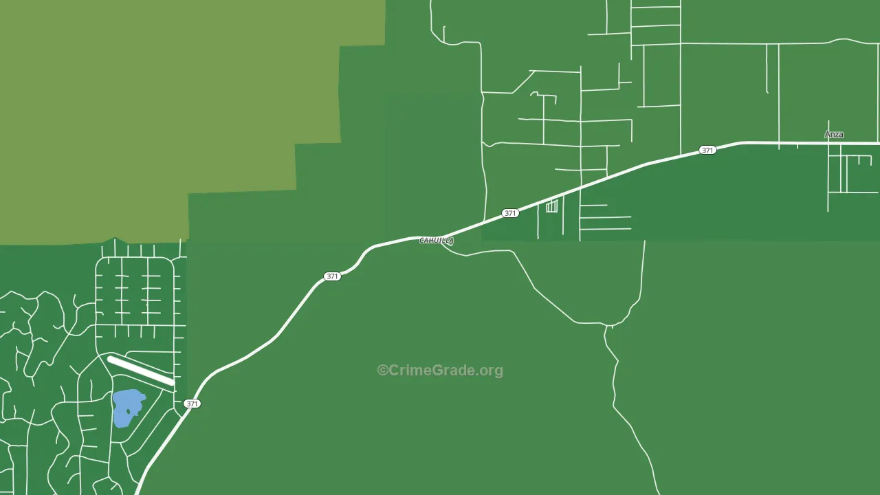 Cahuilla, CA Map of Vehicle Theft Rates