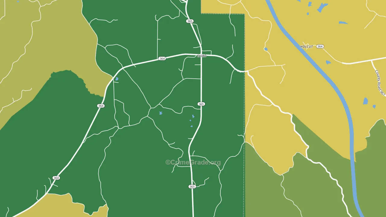 Cairo, MS Map of Vehicle Theft Rates