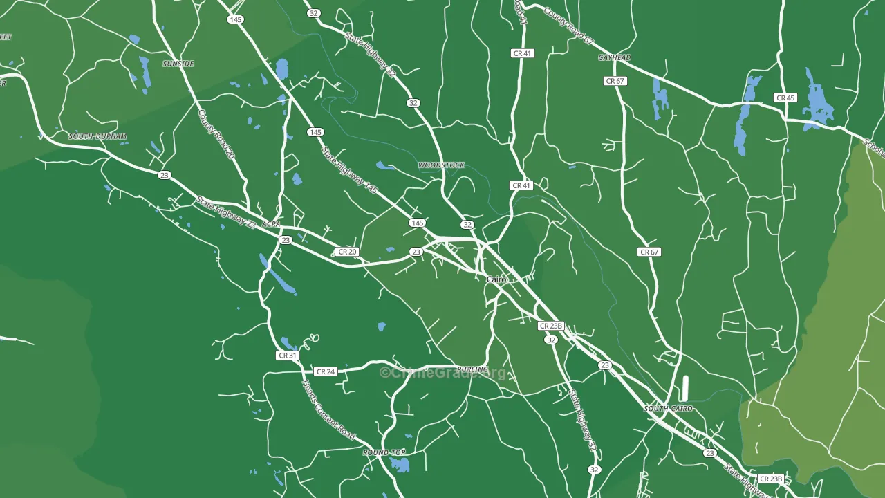 Cairo, NY Map of Vehicle Theft Rates
