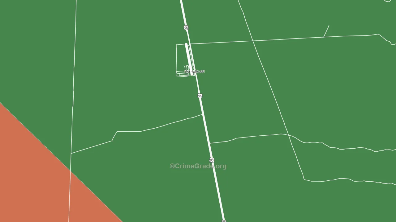 Cal Nev Ari, NV Map of Vehicle Theft Rates