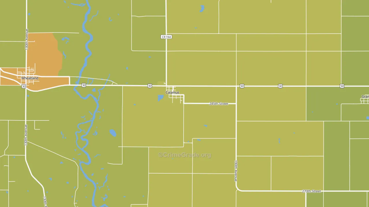 Calamus, IA Map of Vehicle Theft Rates