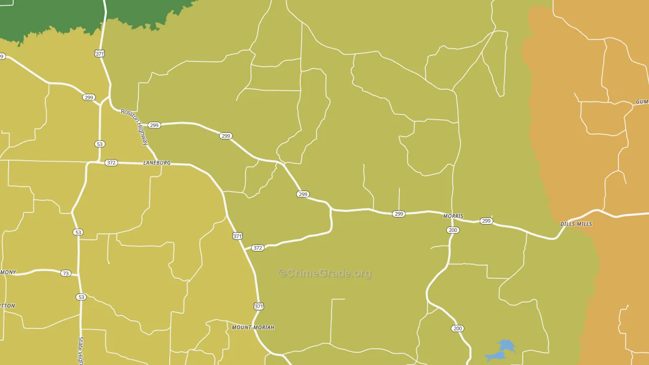 Cale, AR Map of Vehicle Theft Rates