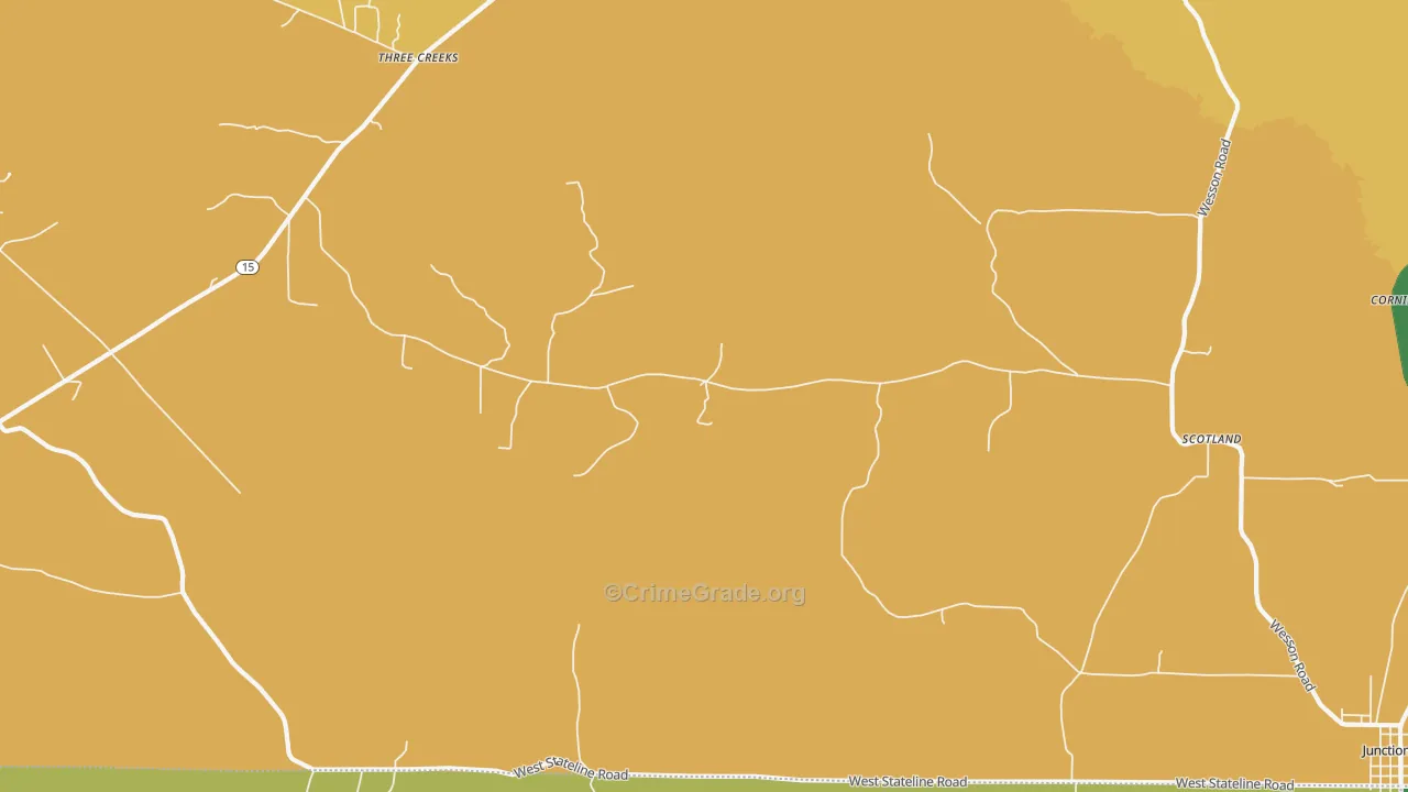 Caledonia, AR Map of Vehicle Theft Rates
