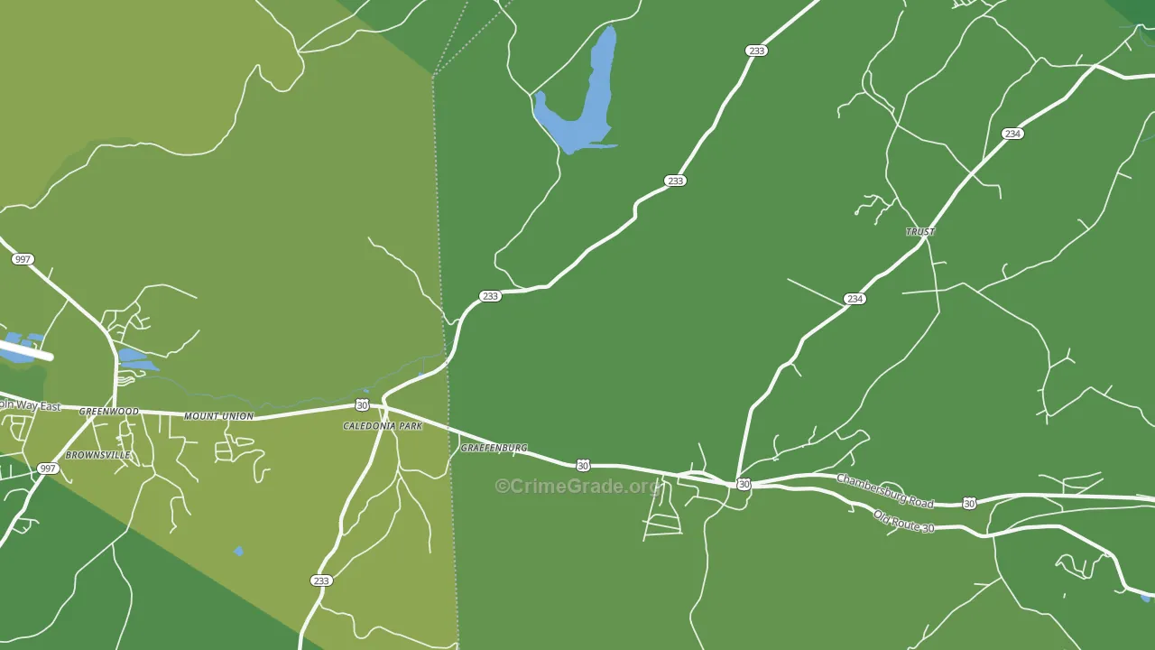 Caledonia Park, PA Map of Vehicle Theft Rates