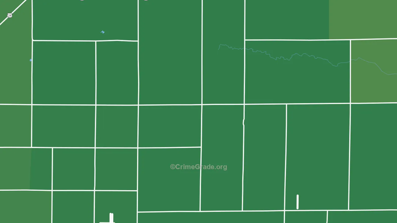 Calhan, CO Map of Vehicle Theft Rates