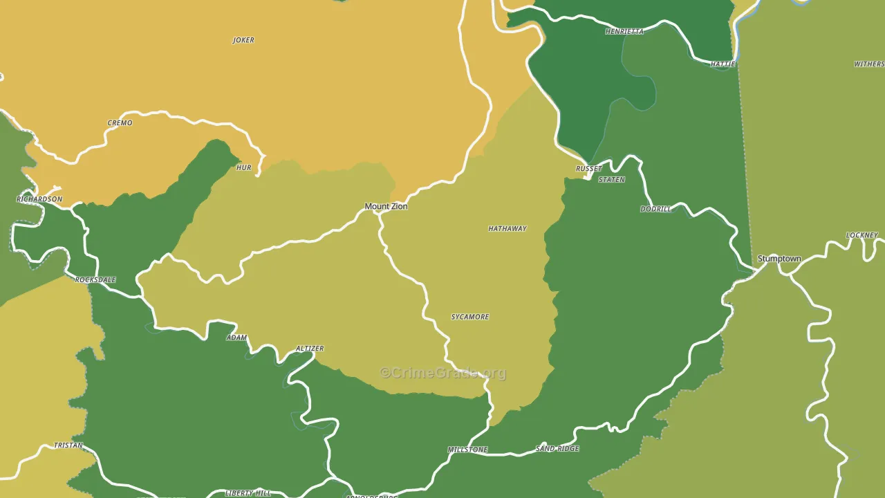 Calhoun County, WV Map of Vehicle Theft Rates