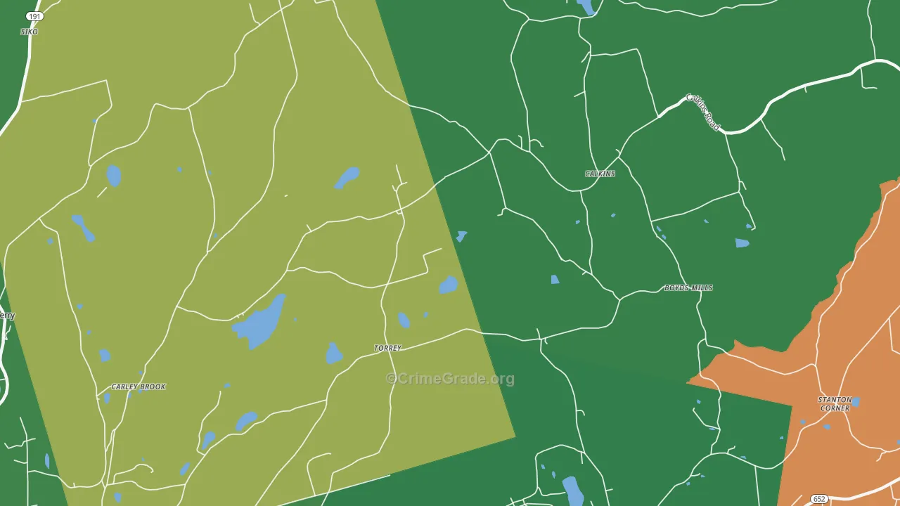 Calkins, PA Map of Vehicle Theft Rates