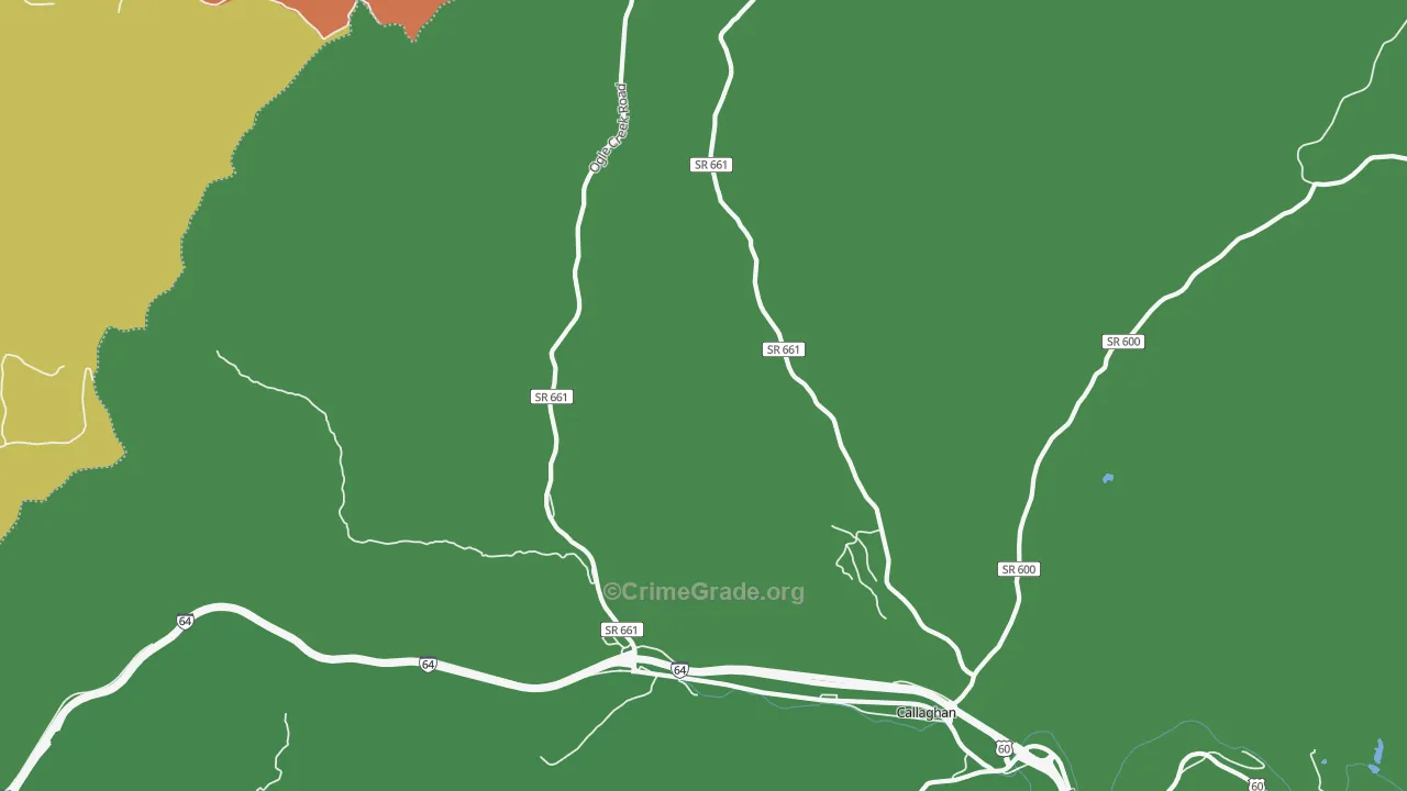 Callaghan, VA Map of Vehicle Theft Rates