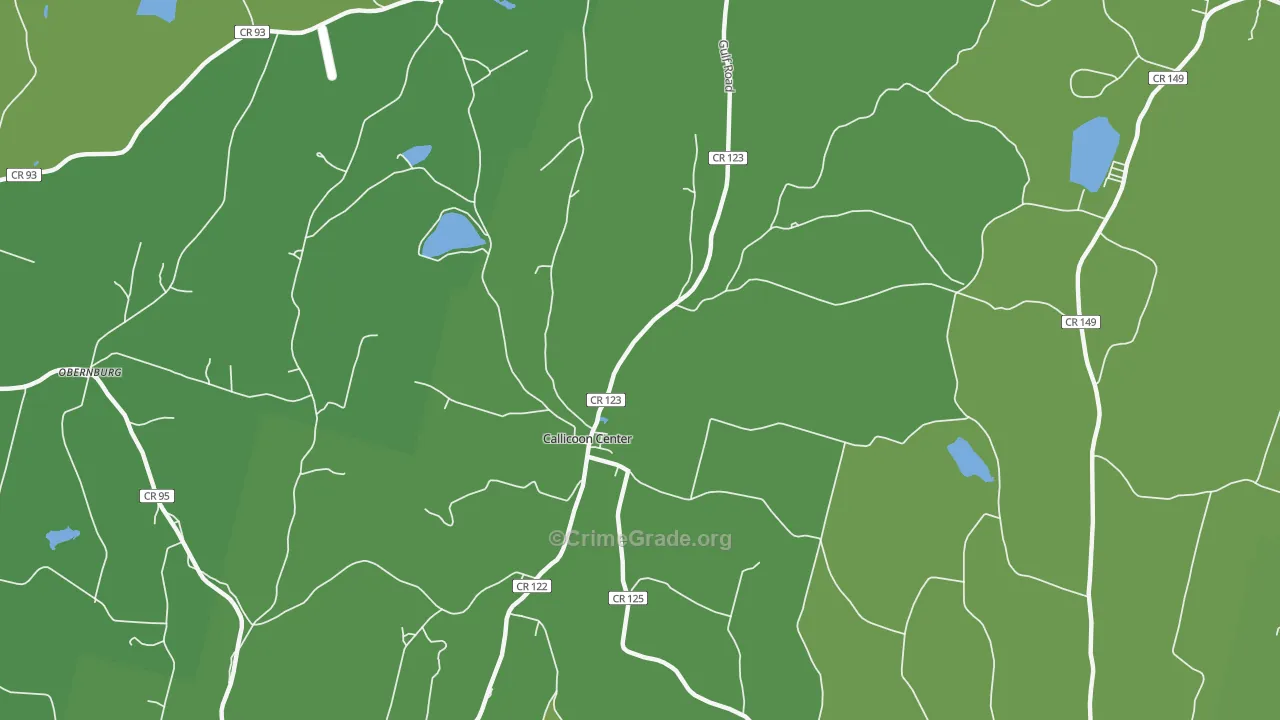 Callicoon Center, NY Map of Vehicle Theft Rates