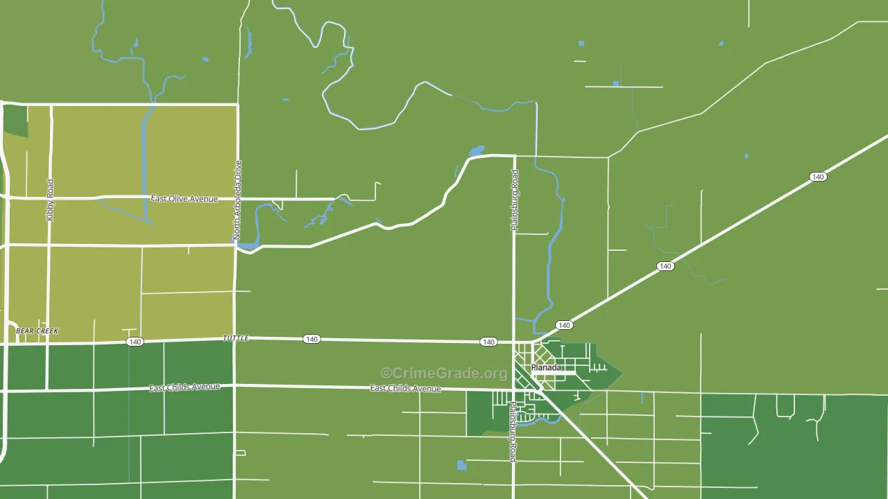 Calpack, CA Map of Vehicle Theft Rates