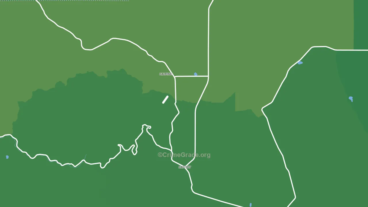 Calpine, CA Map of Vehicle Theft Rates
