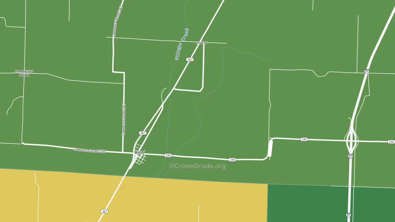 Calvin, AR Map of Vehicle Theft Rates