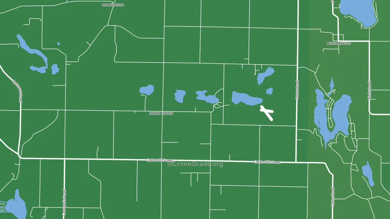 Calvin Center, MI Map of Vehicle Theft Rates