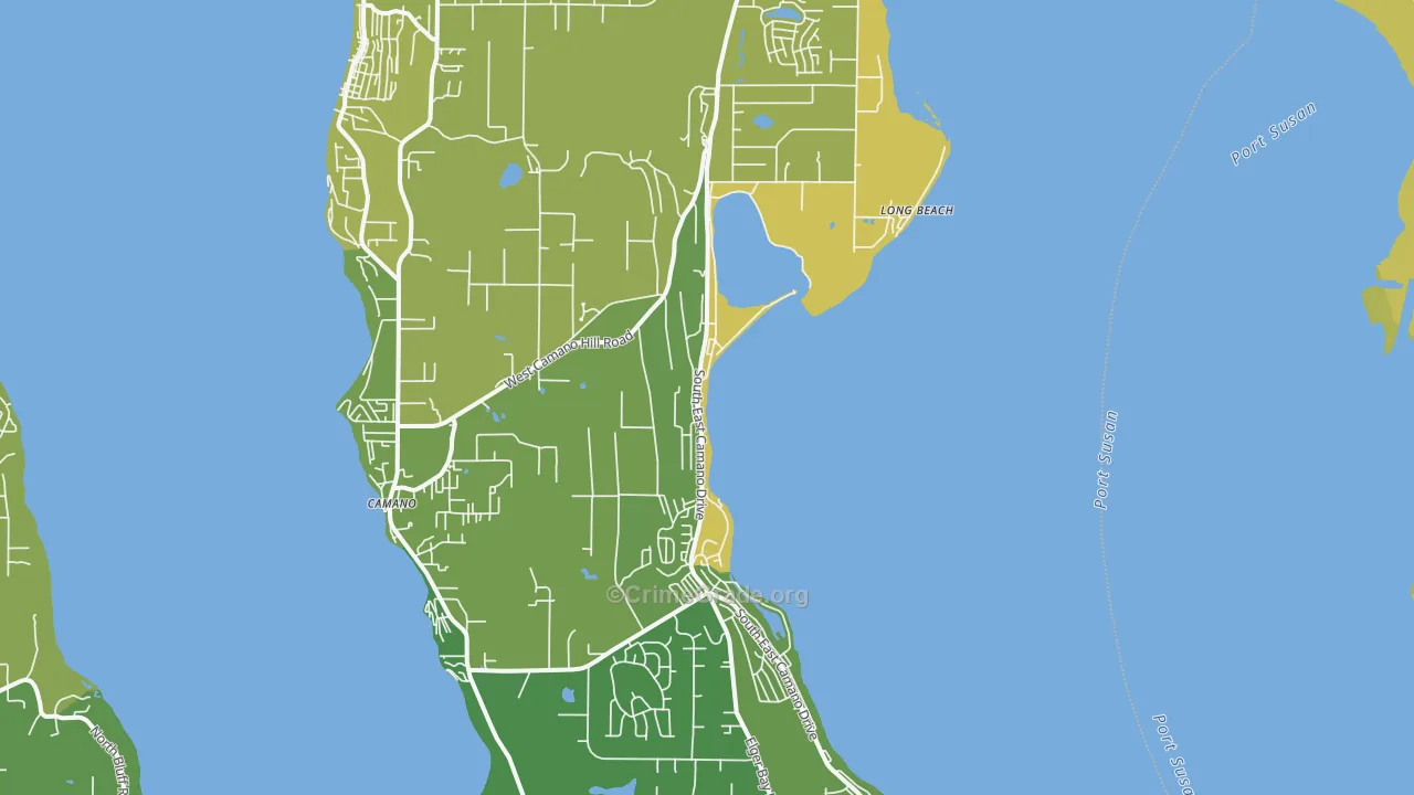 Camano Island, WA Map of Vehicle Theft Rates