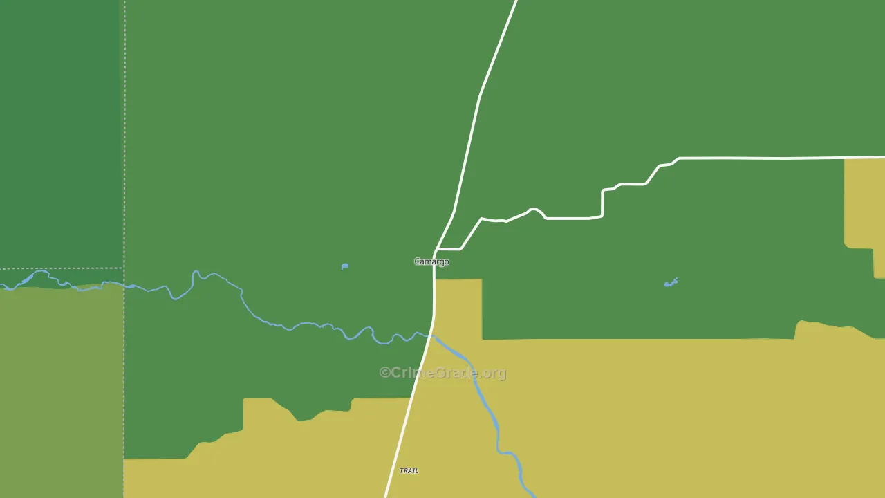 Camargo, OK Map of Vehicle Theft Rates