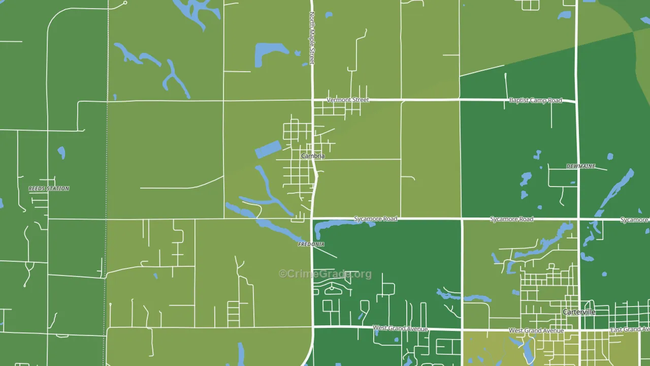 Cambria, IL Map of Vehicle Theft Rates