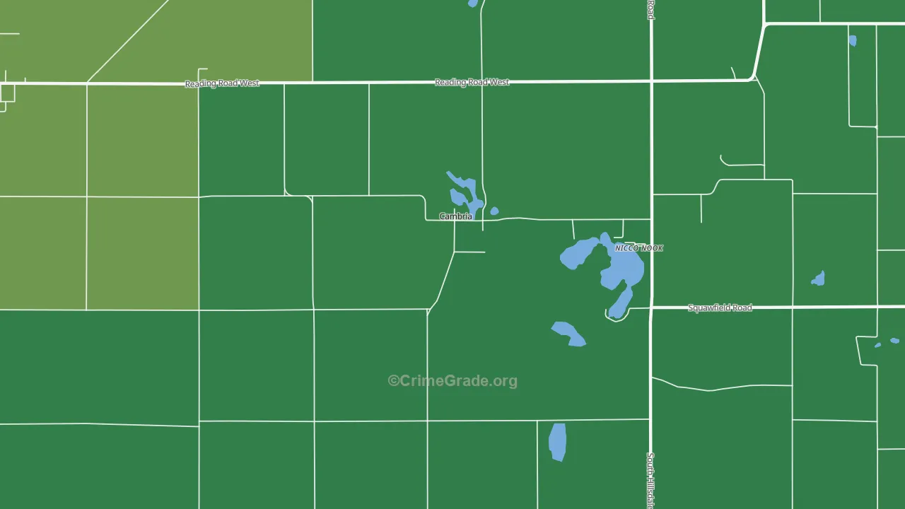 Cambria, MI Map of Vehicle Theft Rates