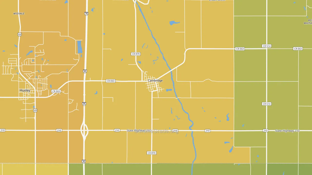 Cambridge, IA Map of Vehicle Theft Rates