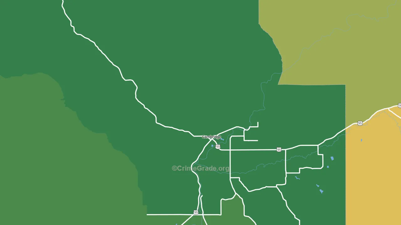 Cambridge, ID Map of Vehicle Theft Rates