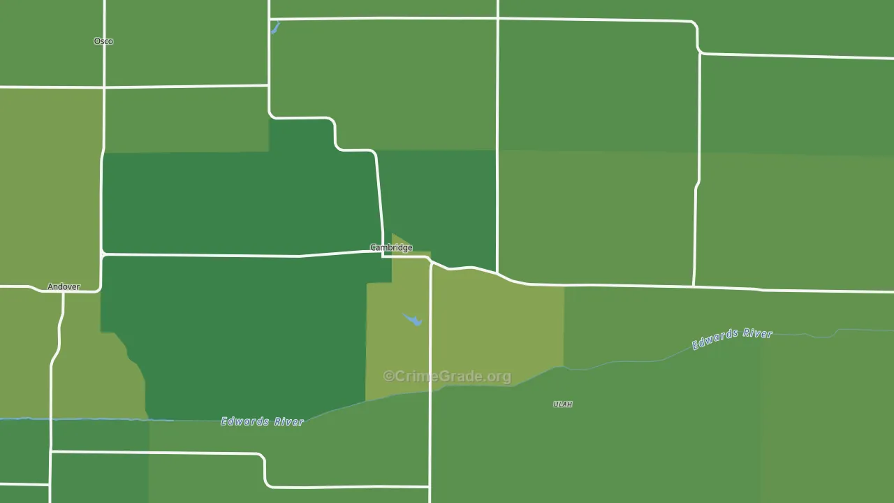 Cambridge, IL Map of Vehicle Theft Rates