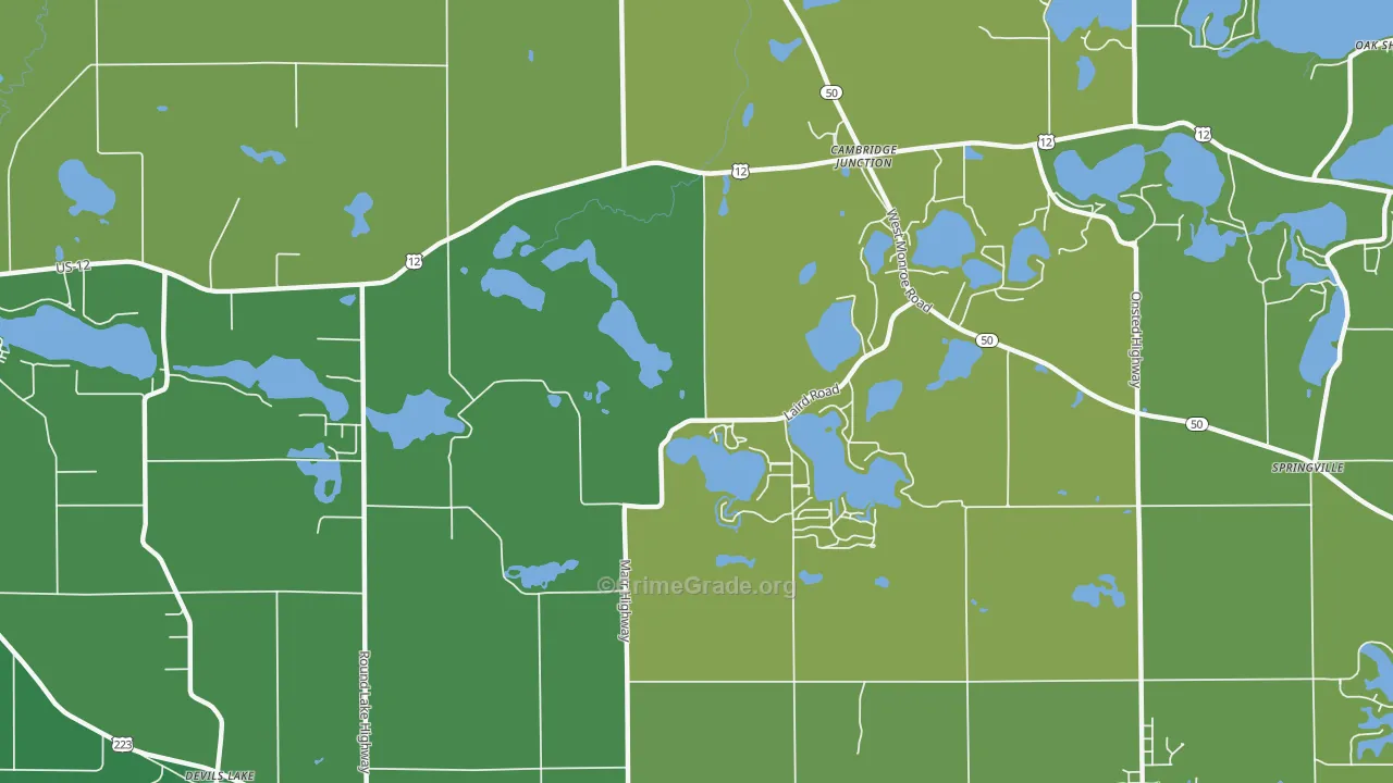Cambridge Junction, MI Map of Vehicle Theft Rates