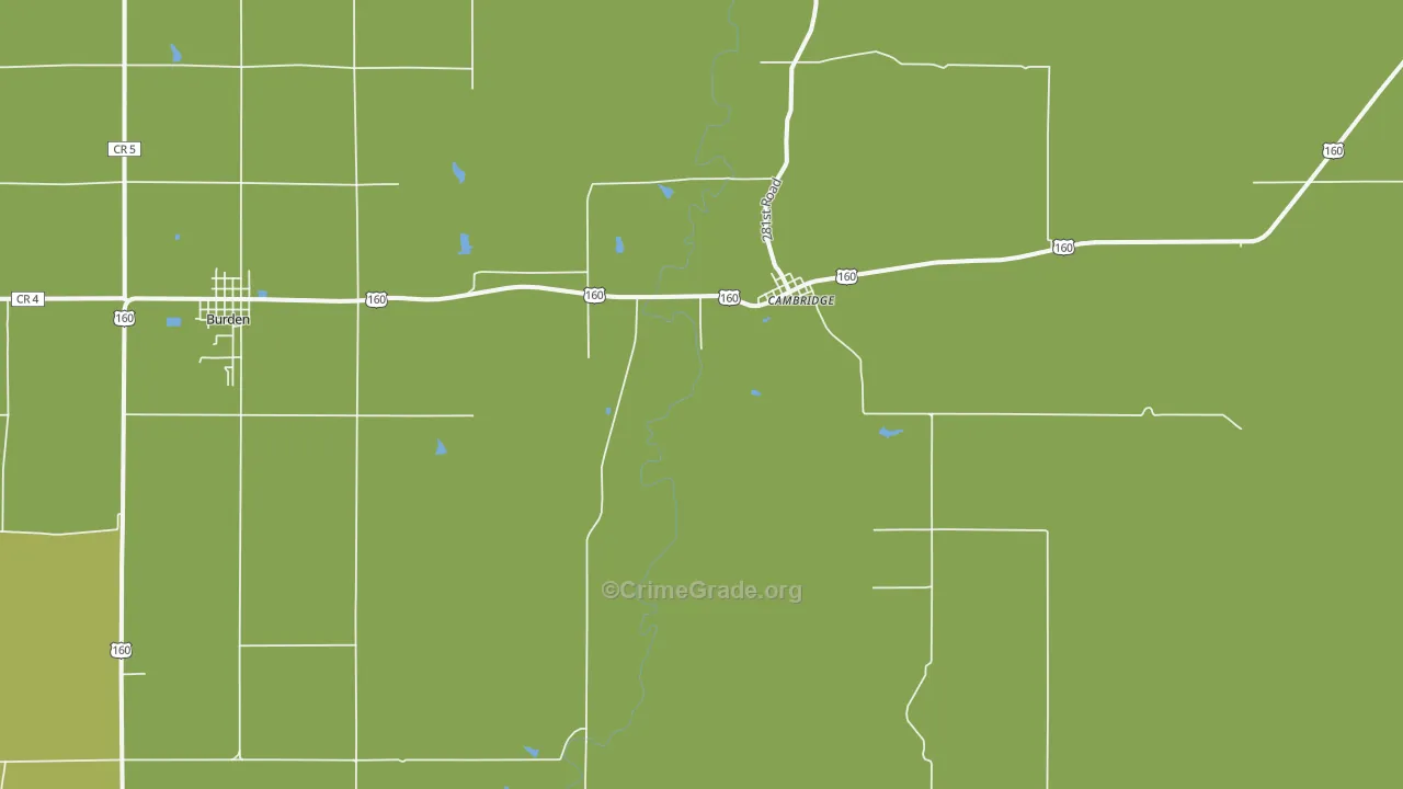 Cambridge, KS Map of Vehicle Theft Rates