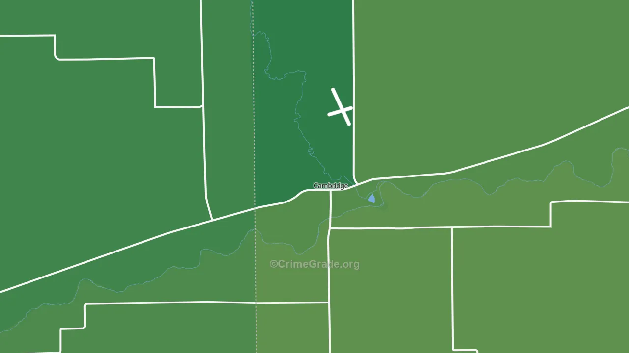 Cambridge, NE Map of Vehicle Theft Rates