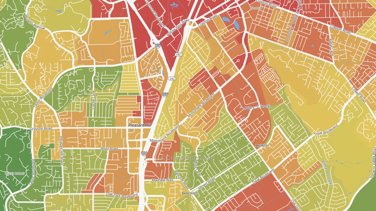 Cambridge Park, Concord, CA Map of Vehicle Theft Rates