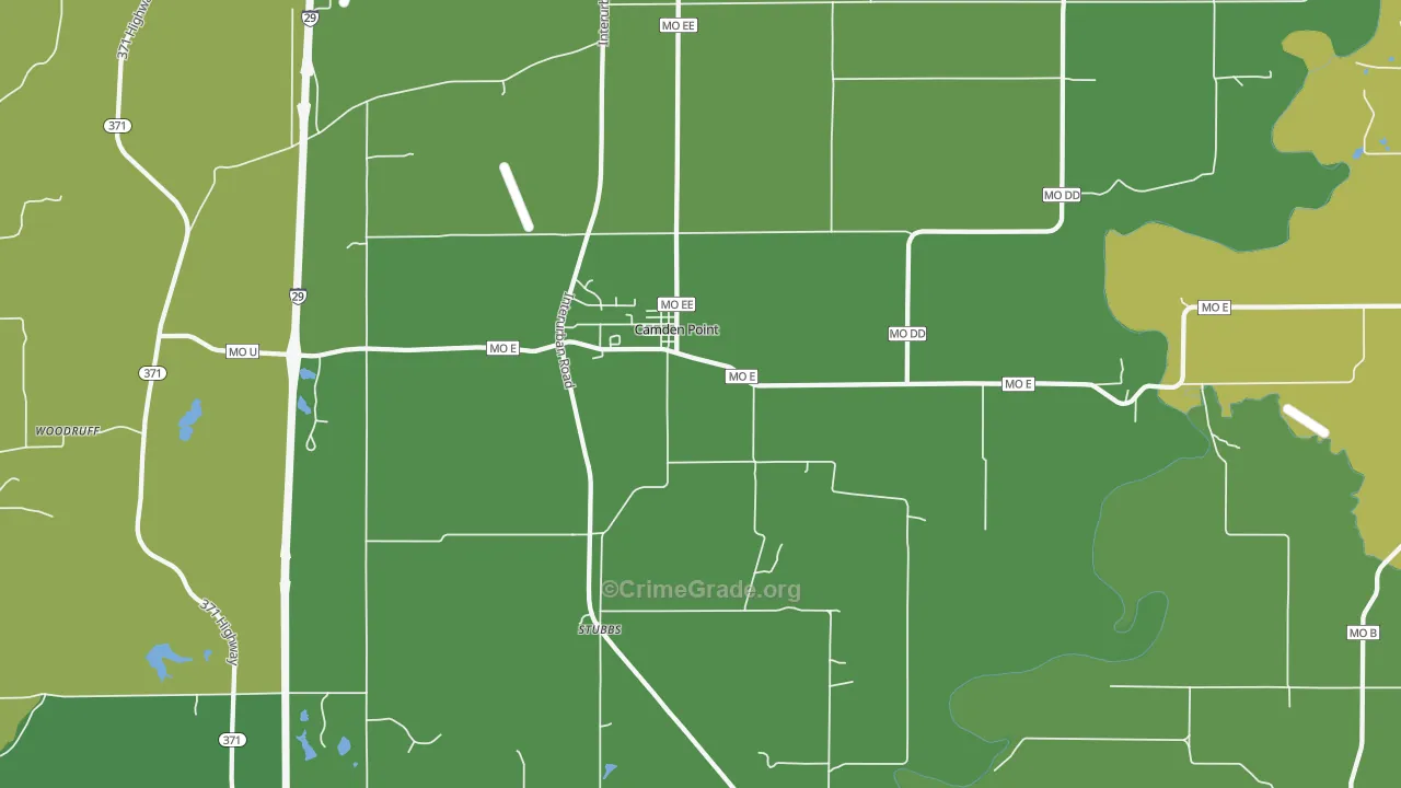 Camden Point, MO Map of Vehicle Theft Rates