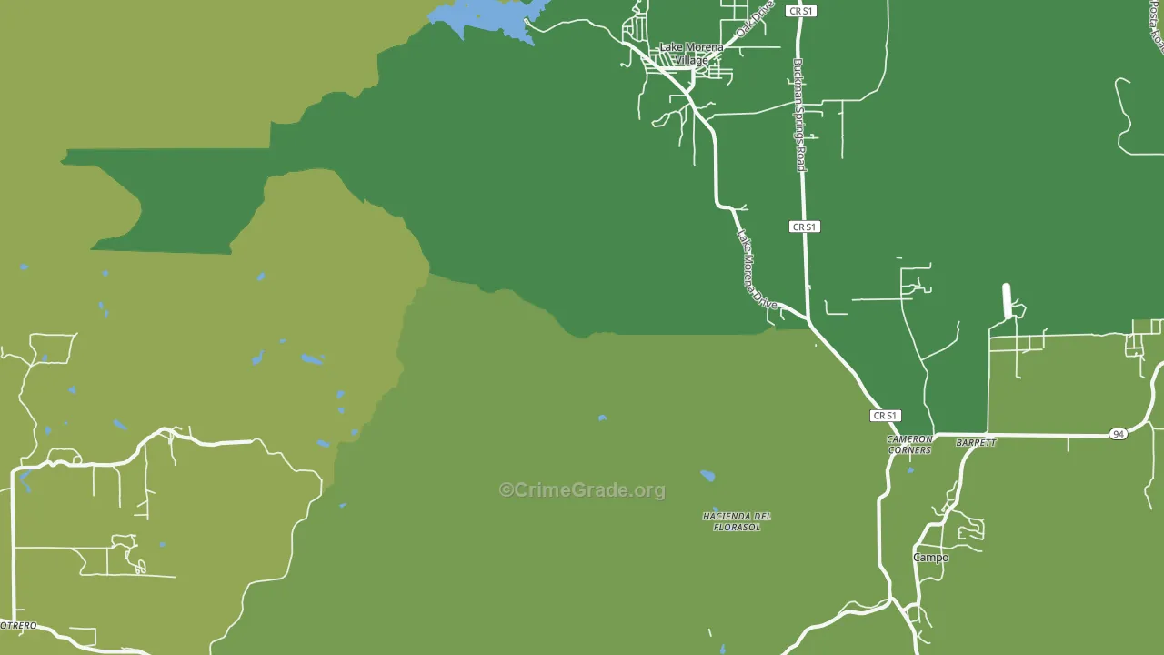 Cameron Corners, CA Map of Vehicle Theft Rates