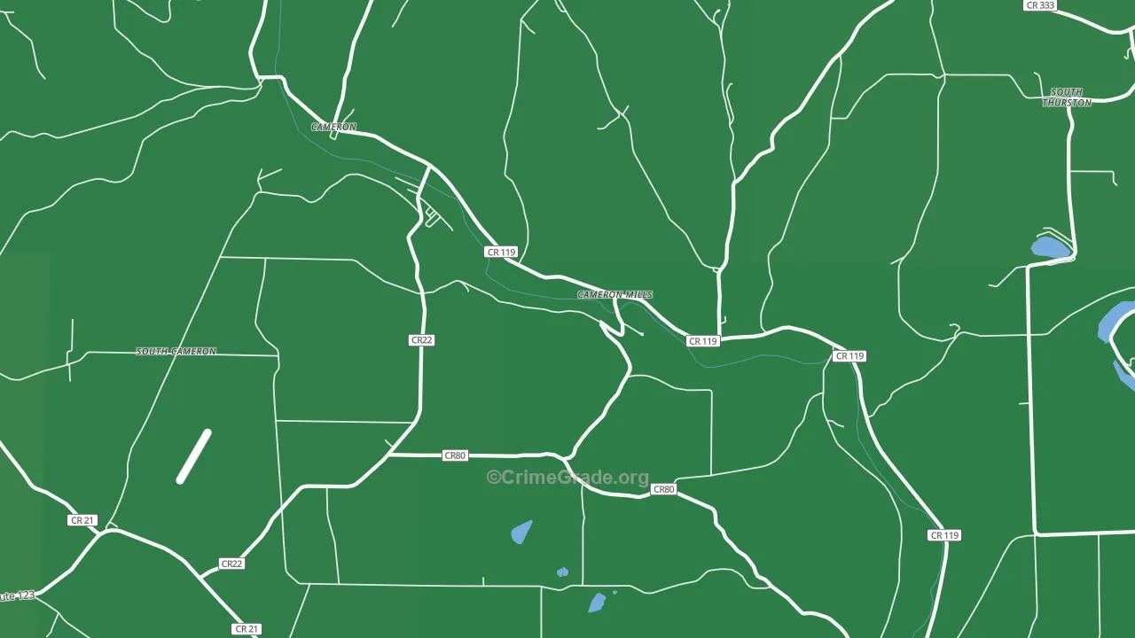 Cameron Mills, NY Map of Vehicle Theft Rates