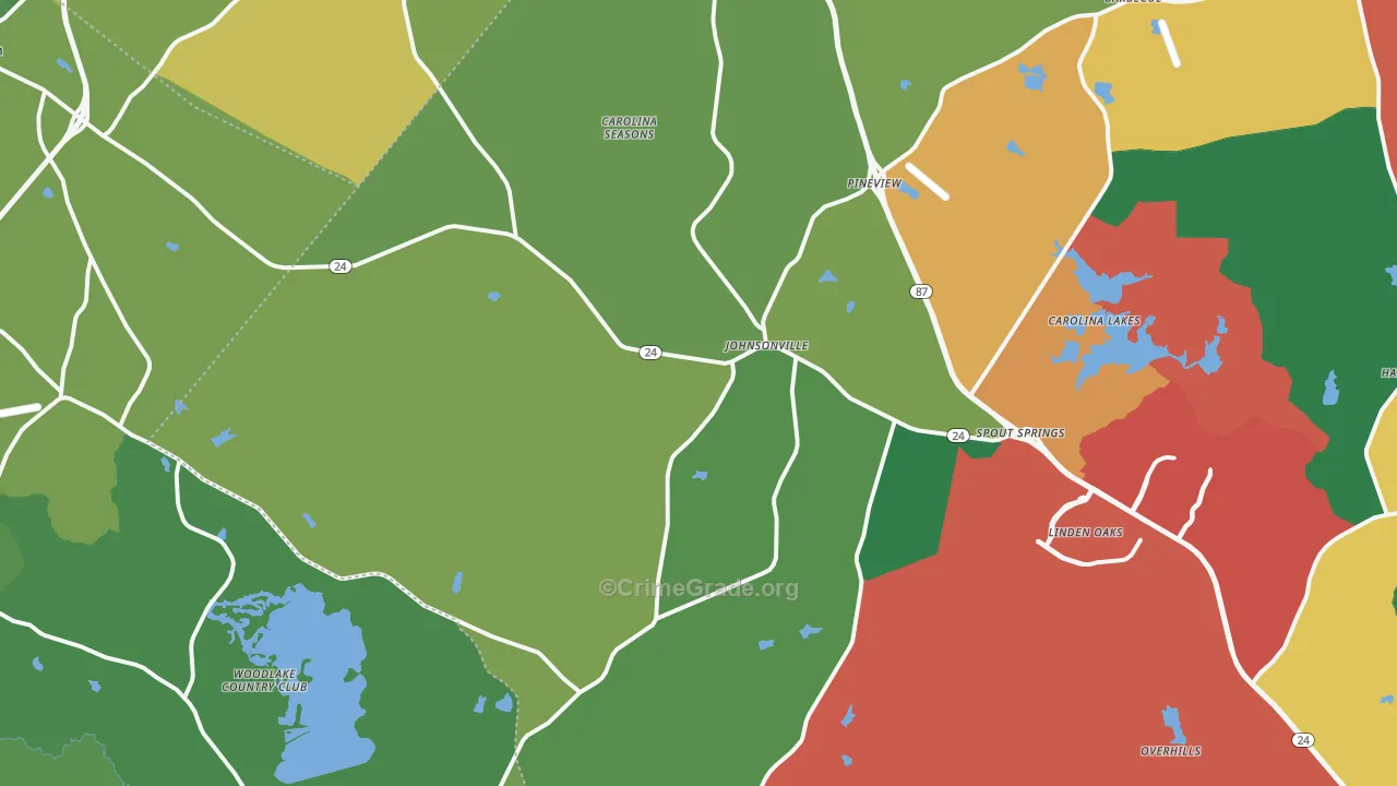 Cameron, NC Map of Vehicle Theft Rates