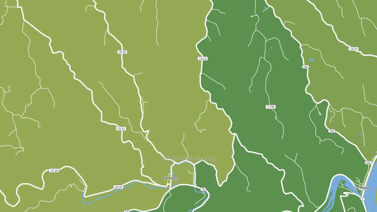 Cameron, OH Map of Vehicle Theft Rates