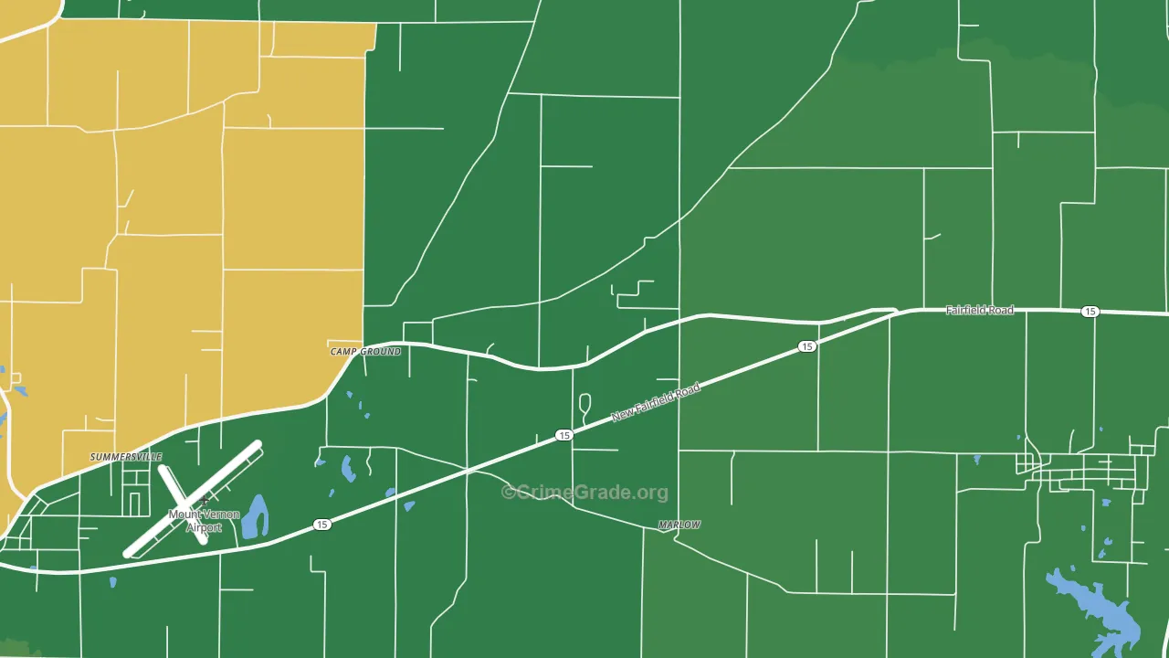 Camp Ground, IL Map of Vehicle Theft Rates
