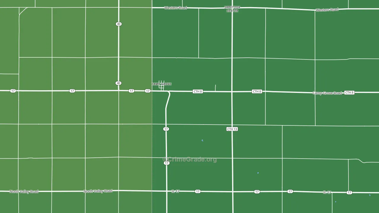 Camp Grove, IL Map of Vehicle Theft Rates