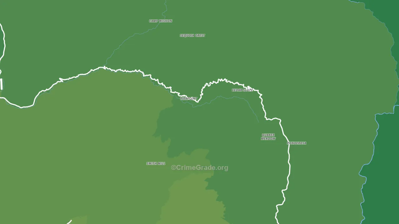 Camp Nelson, CA Map of Vehicle Theft Rates