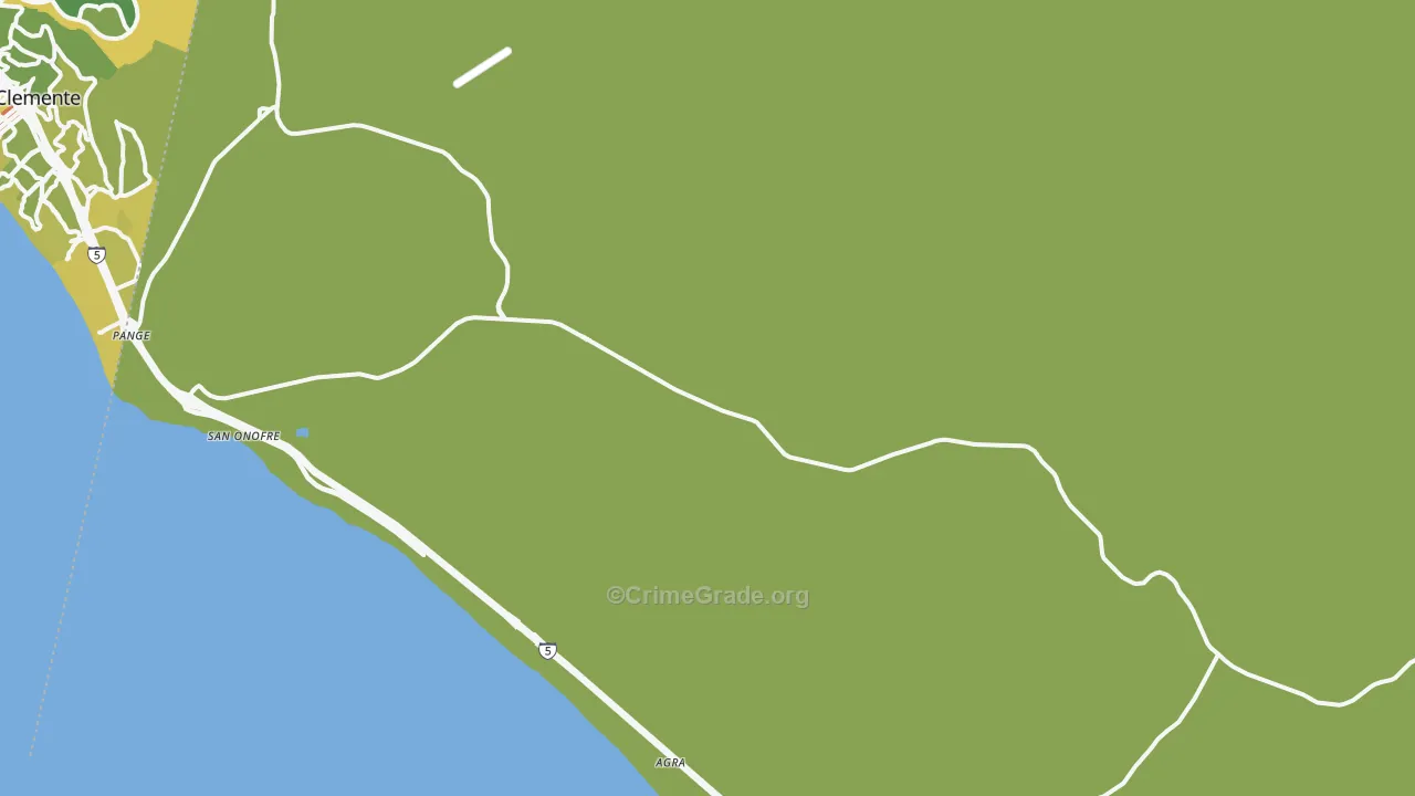 Camp Pendleton, CA Map of Vehicle Theft Rates