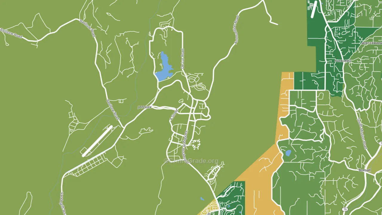 Camp Pendleton North, CA Map of Vehicle Theft Rates