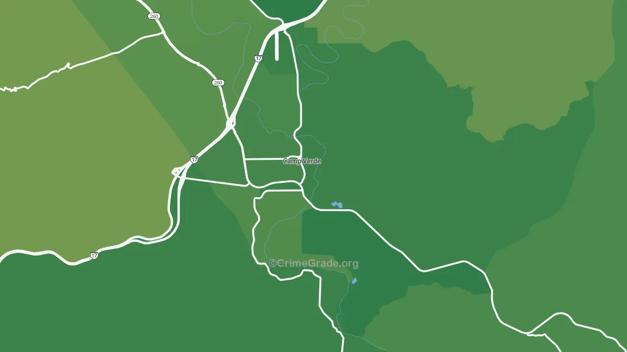 Camp Verde, AZ Map of Vehicle Theft Rates