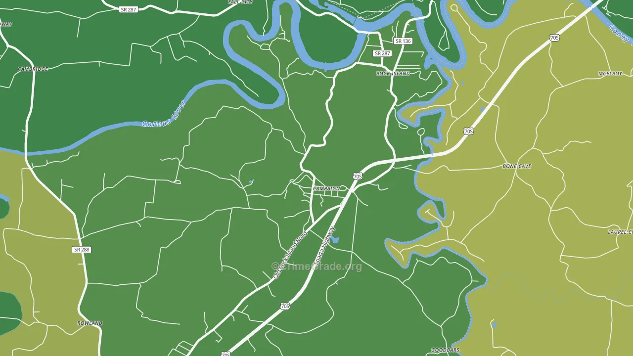 Campaign, TN Map of Vehicle Theft Rates