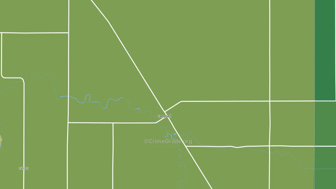 Campbell, MN Map of Vehicle Theft Rates
