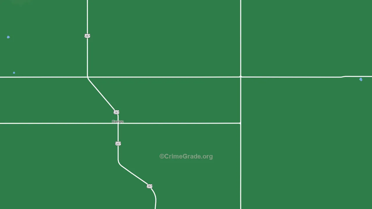 Campo, CO Map of Vehicle Theft Rates