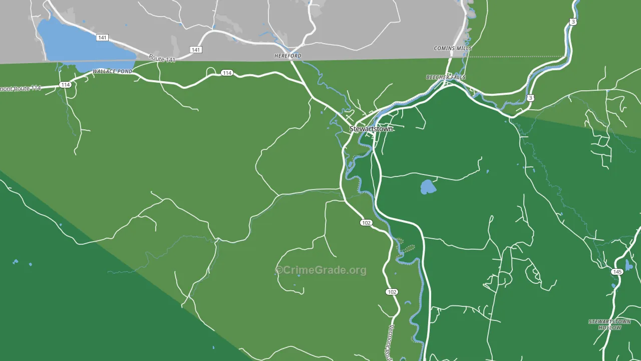 Canaan, VT Map of Vehicle Theft Rates