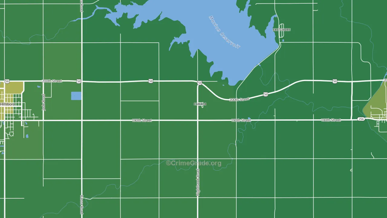Canada, KS Map of Vehicle Theft Rates