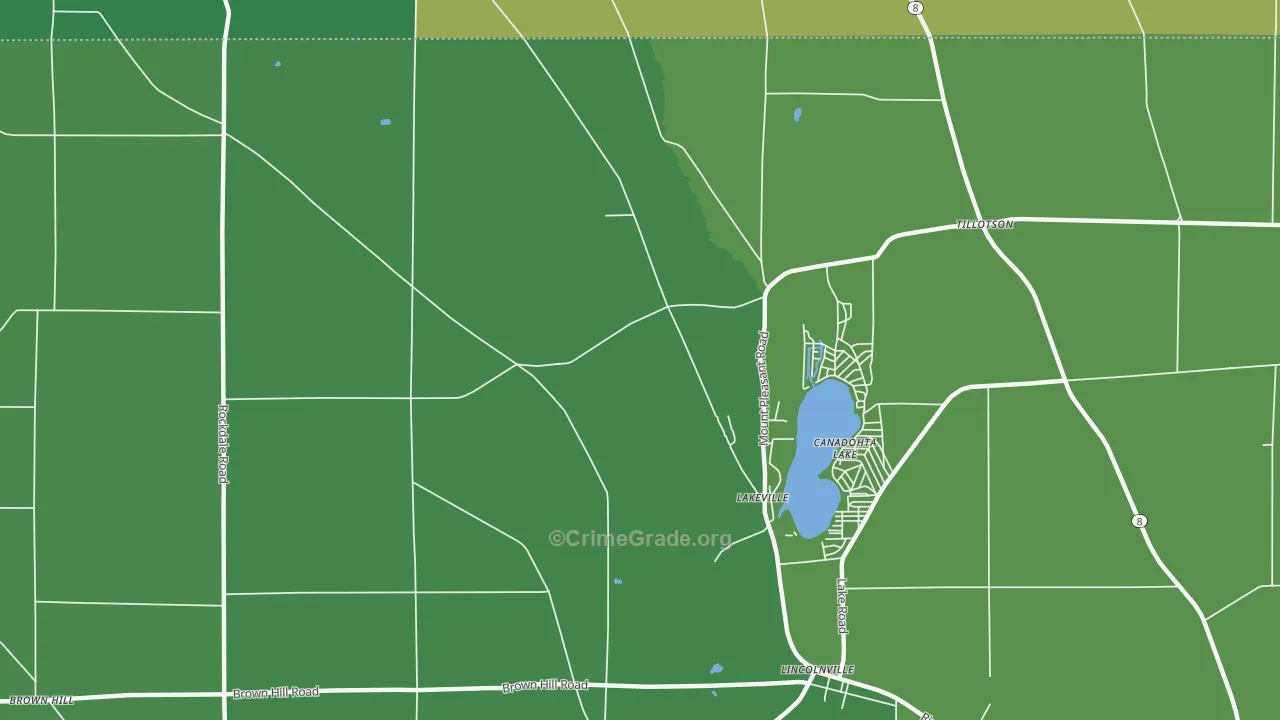 Canadohta Lake, PA Map of Vehicle Theft Rates