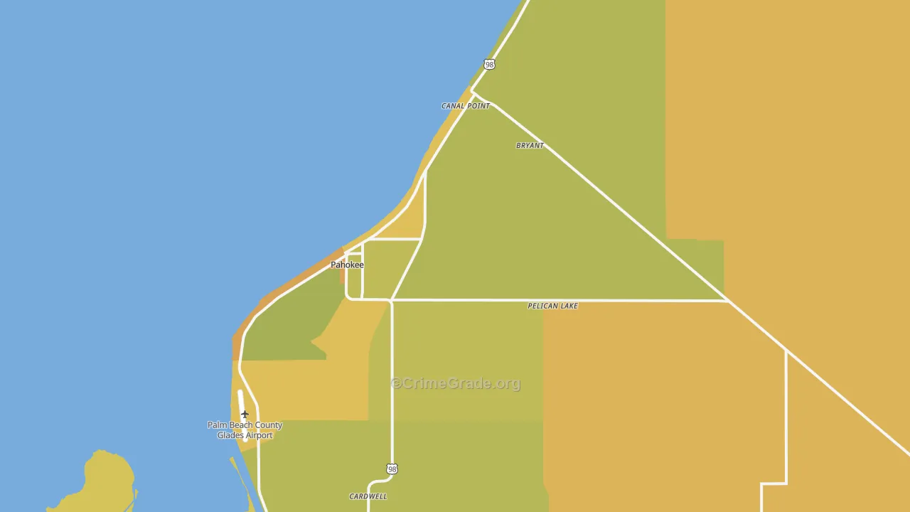 Canal Point, FL Map of Vehicle Theft Rates