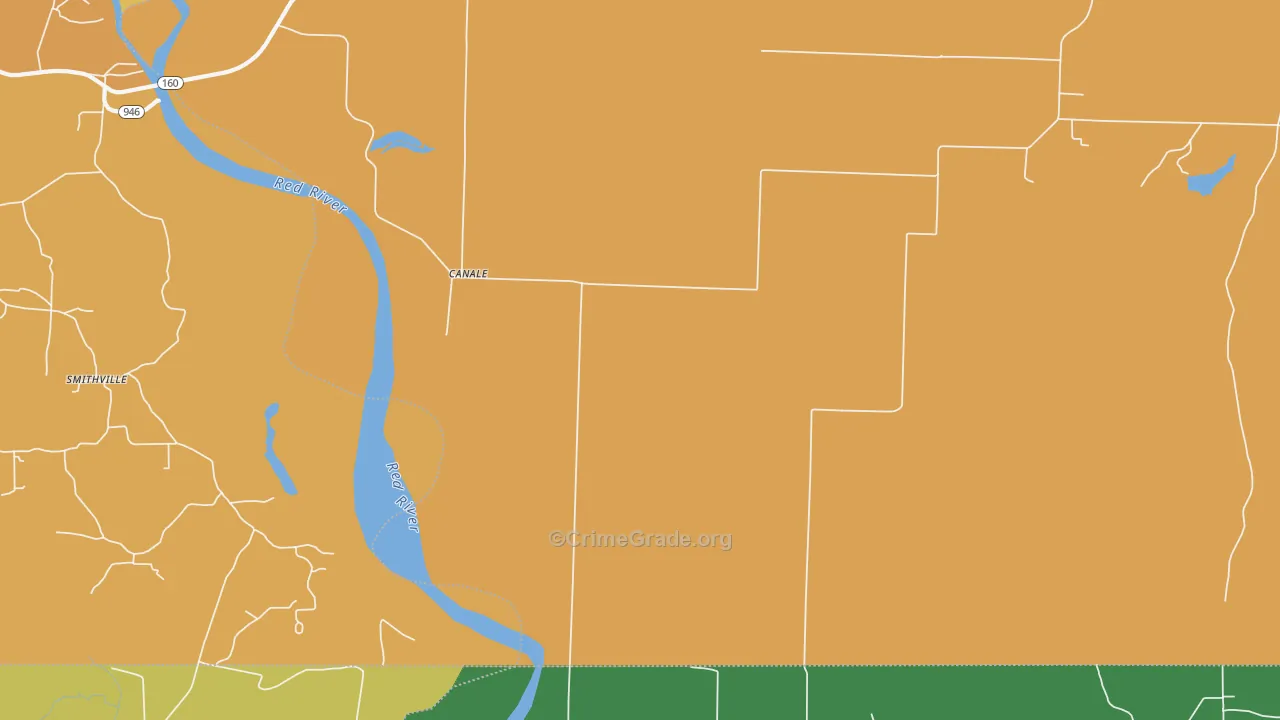 Canale, AR Map of Vehicle Theft Rates