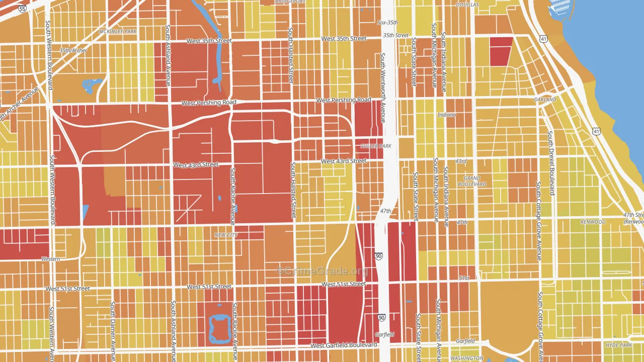 Canaryville, Chicago, IL Map of Vehicle Theft Rates